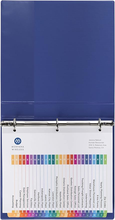 Avery A-Z Dividers for 3 Ring Binders,26 Tabs per Set,Customizable Table of Contents,Multicolor Tabs,Great for Organizing Reports,Projects,and More (11125),(Pack of 12)