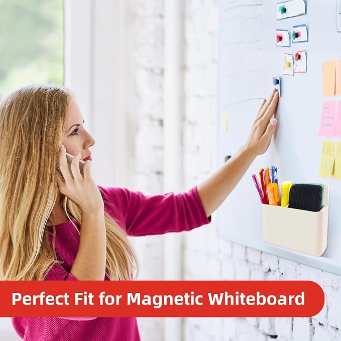 KITANIS Magnetic Pen Holder,2 Pack Magnetic Dry Erase Marker Holder with Generous Compartments,Strong Magnet Storage Marker Pen Pencil Organizer for Refrigerator,Whiteboard,Locker Accessories