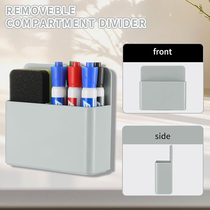 Camelmother 2Pcs Magnetic Dry Erase Marker Holder For Whiteboard Fridge | 2Slots Locker Accessories Teacher Classroom Must Haves Fridge magnets