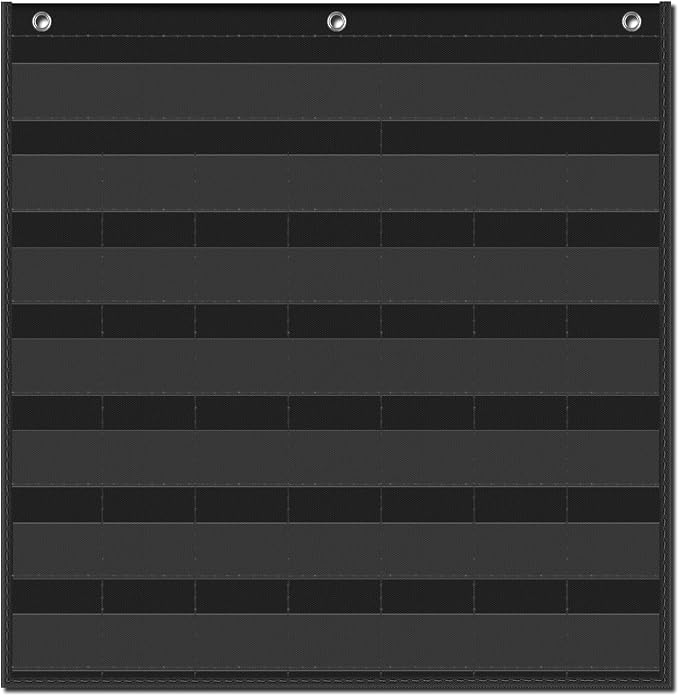 EAMAY Classroom Monthly Calendar Pocket Chart for 2.75 * 2.75 Cards,Homeschool Supplies and Classroom Must Haves! Only Chart(Black)