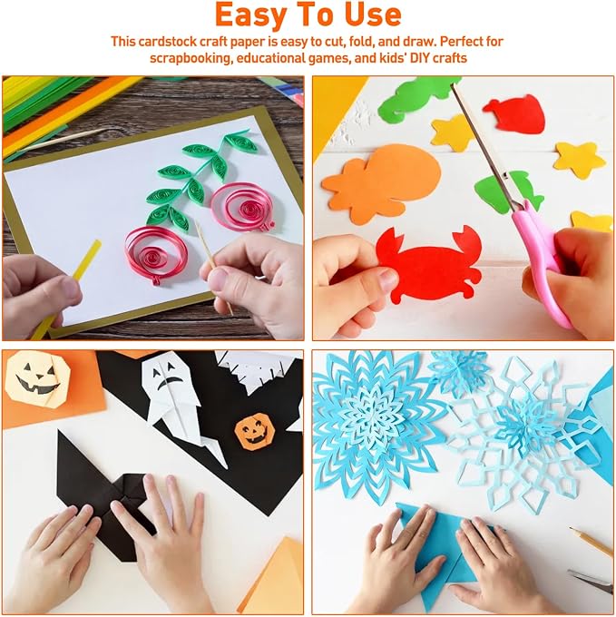 MAXECHO 8.5" x 11" Colored Cardstock 50 Assorted Sheets in 50 Colors, 180 GSM (65 lb) Bulk Construction Paper, Printer Friendly Card Stock for Printing & Making, DIY Crafts, Cricut, School Supplies
