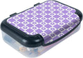 ZIPIT Recycled Plastic Pencil Box for Girls, Large Capacity Pencil Case for School, Durable Stationery Organizer Box, Purple Checkers