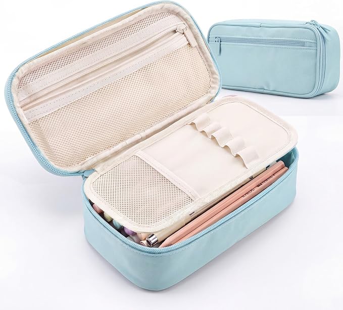 WEMATE Pencil Case, Large Storage Organizer, Makeup Bag, Teacher Must - have, Big Pencil Pouch, Marker Case for College