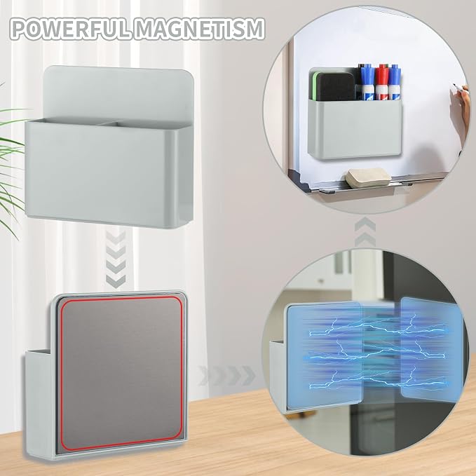 Camelmother 2Pcs Magnetic Dry Erase Marker Holder For Whiteboard Fridge | 2Slots Locker Accessories Teacher Classroom Must Haves Fridge magnets