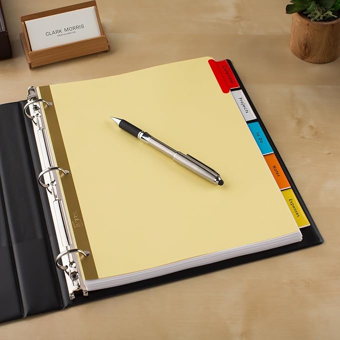 Avery Binder Dividers - 5-Tab Insertable Multicolor Big Tabs for Binders,Sets of Dividers (11109),(Pack of 48)