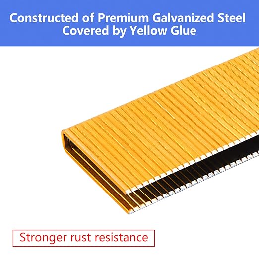 18 Gauge 1/4" Narrow Crown Staples 1/2 Inch Leg, 5000-Pack | Galvanized coating resists rust for indoor woodworking & decoration, fits all electric staplers and staple guns