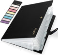 Sooez Accordion File Organizer 8 Pocket, Expanding File Folder with Labels, Folders for Document, Portable Paper Bill Receipt Organizer for Home School Office College Supplies, Letter A4 Size, Black