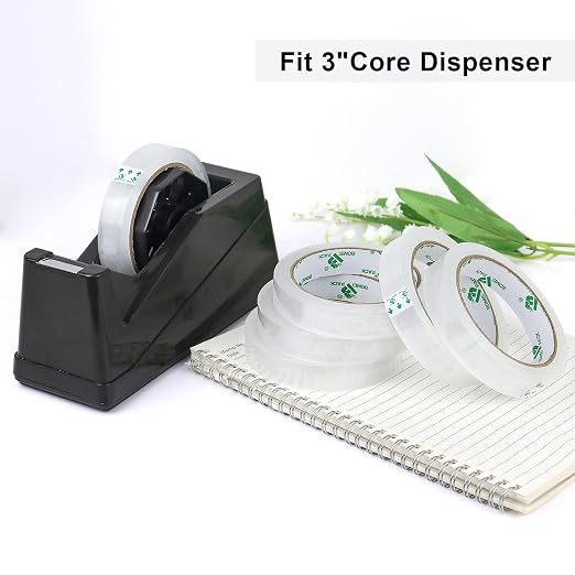 BOMEI PACK 16Rolls Clear Tape Refills for Dispenser, Transparent Gift Wrap Tape 3inch Core for Home, School and Office, 3/4inch x 60yds