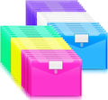 Sooez 36 Pack File Folders, Clear Poly Envelopes Plastic Folders, Folder for Documents Letter A4 Size with Label Pocket, Teacher School Office Supplies Organization Storage, Assorted Color
