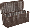Cable Management Box, Handmade Rattan Cable Organizer with 2 Open Slots, Cord Hider for Power Strip, Router & USB Hub, Registered U.S. Design Patent (D1,112,102), 13" x 5.1" x 5.1", Brown