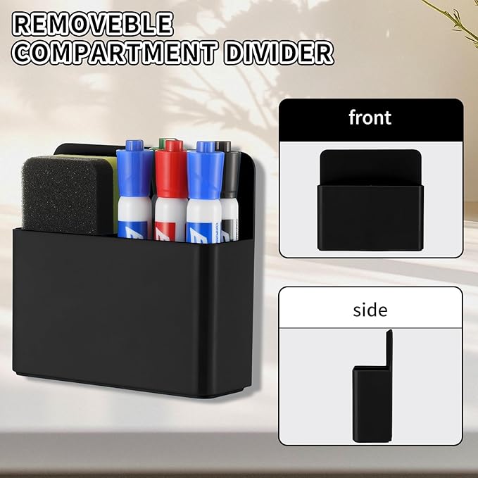 Camelmother 2Pcs Magnetic Dry Erase Marker Holder For Whiteboard Fridge | 2Slots Locker Accessories Teacher Classroom Must Haves Fridge magnets