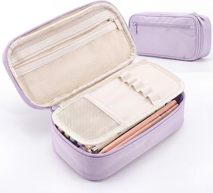 WEMATE Pencil Case, Large Storage Organizer, Makeup Bag, Teacher Must - have, Big Pencil Pouch, Marker Case for College
