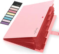 Sooez Accordion File Organizer, Letter Size Expanding File Folder with Labels, 8 Pocket Folders for Document, Portable Paper Bill Receipt Organizer for Home School Office Supplies, A4 Size, Pink