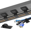 Cable Management Under Desk, 【Up to 15 Cord】【Enhanced Wire Holder】 Cord Organizer Holder, Adjustable Hook and Loop Cable Ties, Wire Clips Under Table Hider, 40 Pair(Black)