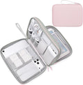 FYY Electronic Organizer, Extra Large Travel Cable Organizer Bag Pouch Portable Waterproof Double Layers All-in-One Storage Bag for iPad, Cable, Power Bank, Laptop Charger for Office/Home, Light Pink