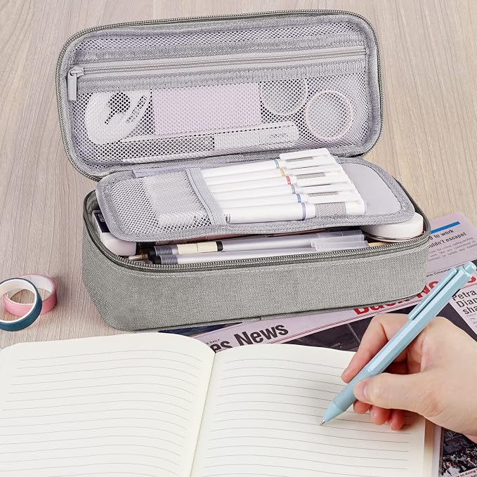 WEMATE Pencil Case, Large Storage Organizer, Makeup Bag, Teacher Must - have, Big Pencil Pouch, Marker Case for College