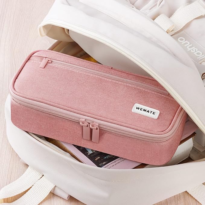 WEMATE Pencil Case, Large Storage Organizer, Makeup Bag, Teacher Must - have, Big Pencil Pouch, Marker Case for College