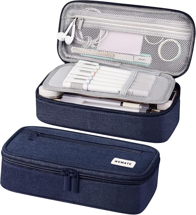 WEMATE Pencil Case, Large Storage Organizer, Makeup Bag, Teacher Must - have, Big Pencil Pouch, Marker Case for College