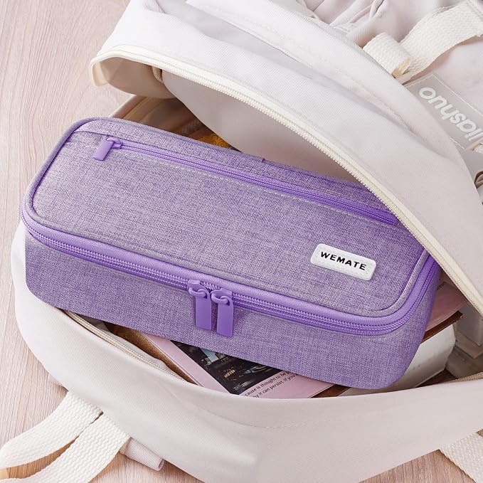 WEMATE Pencil Case, Large Storage Organizer, Makeup Bag, Teacher Must - have, Big Pencil Pouch, Marker Case for College