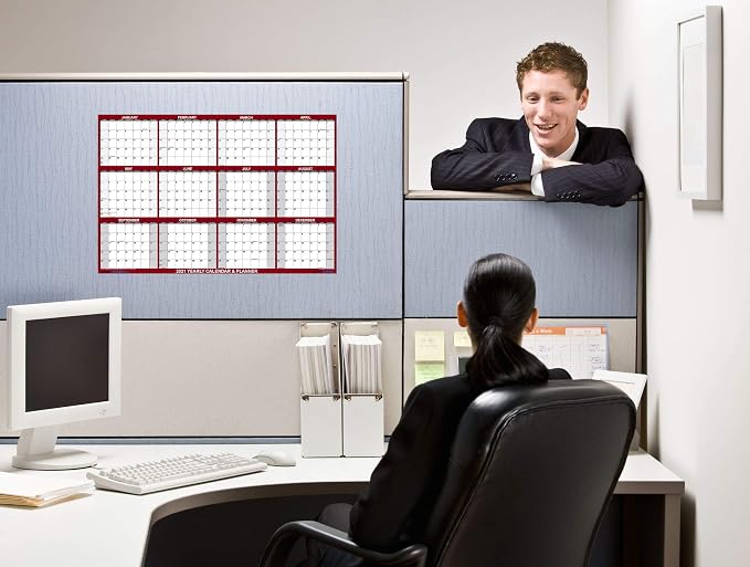 18" x 24" SwiftGlimpse 2026-2027 Academic Wall Calendar Dry Erase Erasable, Large, Wet & Dry Erase Laminated, Yearly Planner, Reversible, JULY 2026 to JUNE 2027 ONLY