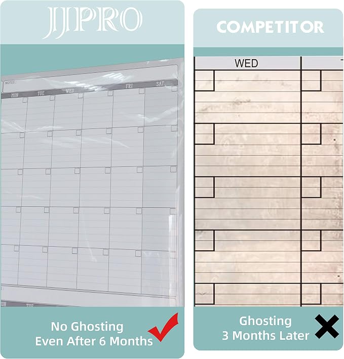 Large Dry Erase Wall Calendar - 60“ x 38" Undated Blank 6 Month Calendar - Giant Whiteboard 6 Month Poster - Premium Laminated Undated Planner for Classroom, Office, Project & Family Schedule