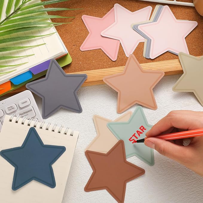 Geyee 108 Pcs Star Cutouts Paper Boho Classroom Decor Bulletin Board Stars Assorted Colors Die Cut for Teachers DIY Craft Projects Office School Chalkboard Wall Decor (5.5 Inch)