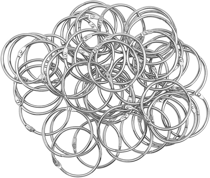 KTOJOY 2 Inch (50 Pack) Nickel Plated Steel Binder Rings, Silver, for School, Home, or Office