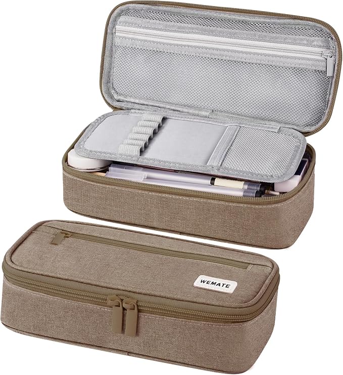 WEMATE Pencil Case, Large Storage Organizer, Makeup Bag, Teacher Must - have, Big Pencil Pouch, Marker Case for College