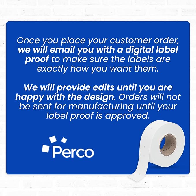 Custom Price and Date Labels - 8,000 Price Marking Labels for Perco Lite, X, Plus and Perco Pro 1 Line Guns - Choose Color, Font and Imprint - 8 Rolls, 1 Sleeve - Made in USA