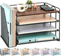 gianotter 4-Tier Paper Organizer With Magazine Holder, Desk Organizers and Accessories, Desk Accessories & Workspace Organizers, File Organizer for Office Supplies Storag (Wood, 4-Tier)