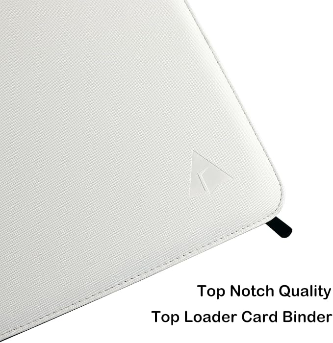 Top loader Binder, Holds 432 Top Loaders, 9 Pockets Top Loader Binder with Sleeves for Cards in 3'' x 4'' Top loaders -White