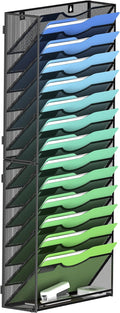 Kuntine.B Wall File Organizer Office Hanging Magazine Holder Wall File Organizer for Office Home (Black, 15 Tier)