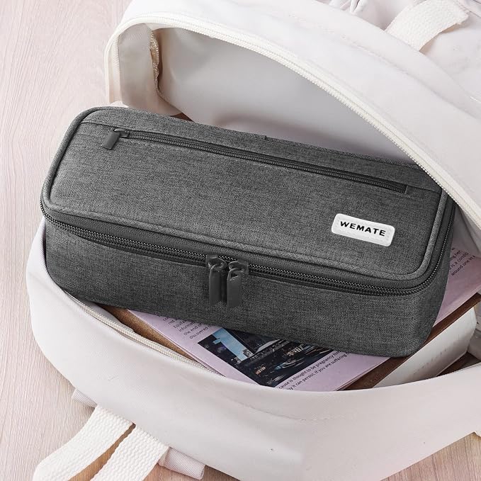 WEMATE Pencil Case, Large Storage Organizer, Makeup Bag, Teacher Must - have, Big Pencil Pouch, Marker Case for College
