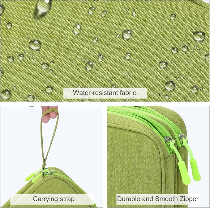 FYY Electronic Organizer, Large Travel Cable Organizer Bag Pouch Electronic Accessories Carry Case Portable Waterproof Double Layers All-in-One Storage Bag for Cable, Cord, Charger, Green
