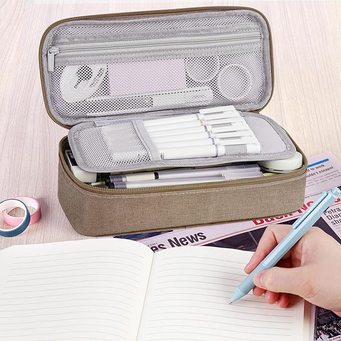 WEMATE Pencil Case, Large Storage Organizer, Makeup Bag, Teacher Must - have, Big Pencil Pouch, Marker Case for College