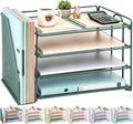 gianotter 4-Tier Paper Organizer With Magazine Holder, Desk Organizers and Accessories, Desk Accessories & Workspace Organizers, File Organizer for Office Supplies Storag (Green, 4-Tier)