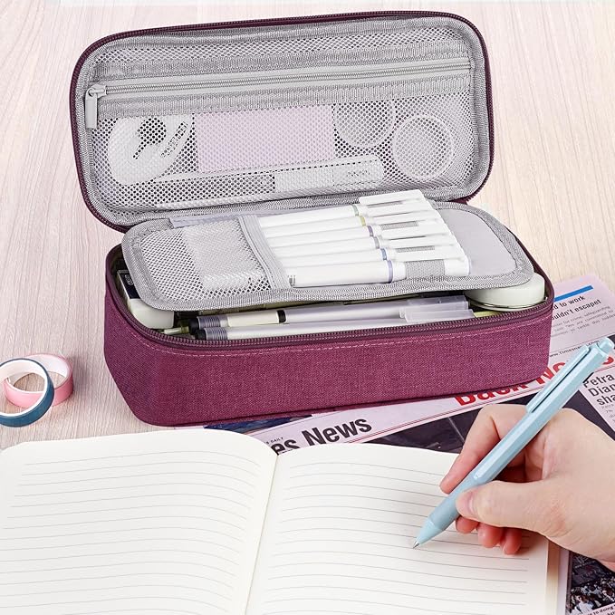 WEMATE Pencil Case, Large Storage Organizer, Makeup Bag, Teacher Must - have, Big Pencil Pouch, Marker Case for College