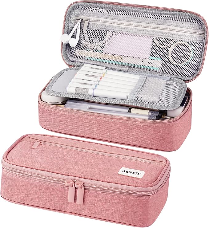 WEMATE Pencil Case, Large Storage Organizer, Makeup Bag, Teacher Must - have, Big Pencil Pouch, Marker Case for College