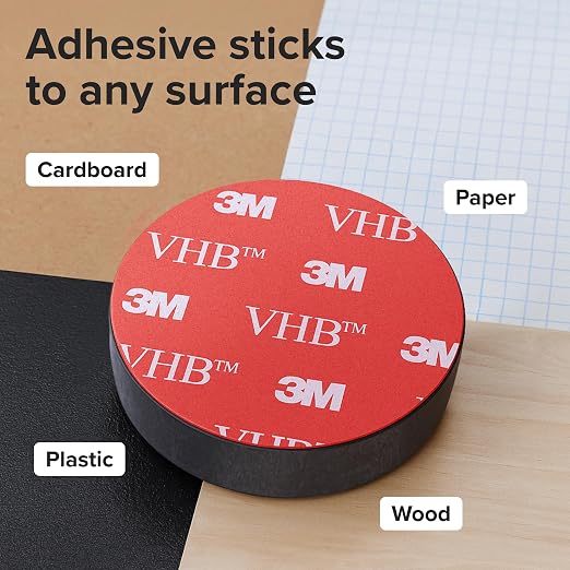Strong Ceramic Round Magnets With Adhesive Backing (1x0.15"/25x4mm, 18 pcs) - Heavy Duty Sticky Magnets, Non-Corrosive, Versatile For Home, Office, Workshop, Whiteboard, Fridge And Hobby Use