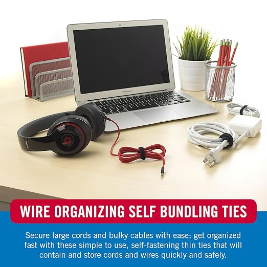 VELCRO Brand 150pk Cable Ties Value Pack, 8in | Gifts for Tech Lovers | For Wire Management and Cord Organizer | Replace Zip Ties with Reusable Straps, Reduce Waste
