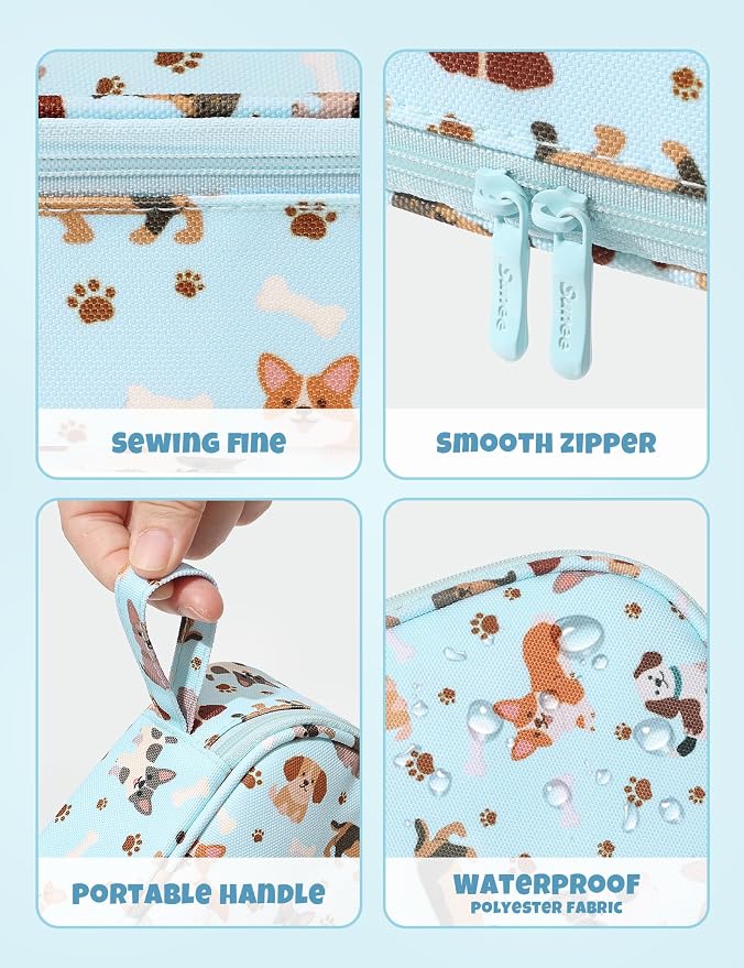 SUNEE Cute Pencil Case, Large Pencil Pouch, Aesthetic Big Pencil Bag with Zipper, Kawaii Stationery Storage and Organizer, School Supplies for Teen and Adult, Boys & Girls, Heavy Duty Canvas Cute Dog