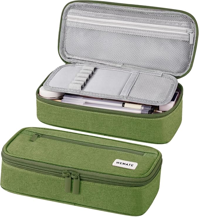 WEMATE Pencil Case, Large Storage Organizer, Makeup Bag, Teacher Must - have, Big Pencil Pouch, Marker Case for College