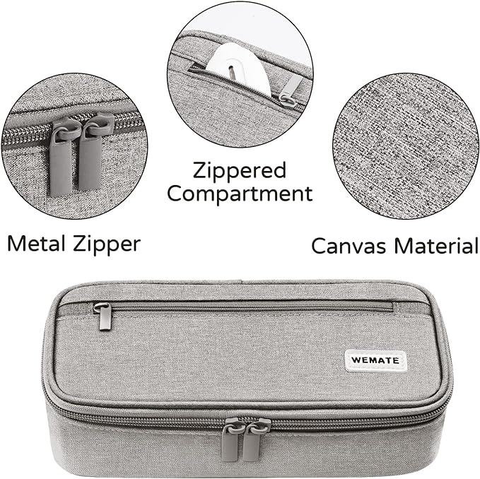 WEMATE Pencil Case, Large Storage Organizer, Makeup Bag, Teacher Must - have, Big Pencil Pouch, Marker Case for College