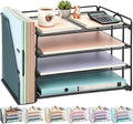 gianotter 4-Tier Paper Organizer With Magazine Holder, Desk Organizers and Accessories, Desk Accessories & Workspace Organizers, File Organizer for Office Supplies Storag (Black, 4-Tier)