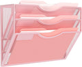Kuntine.B Wall File Organizer Office Hanging Magazine Holder Wall File Organizer for Office Home (Pink, 3 Tier)