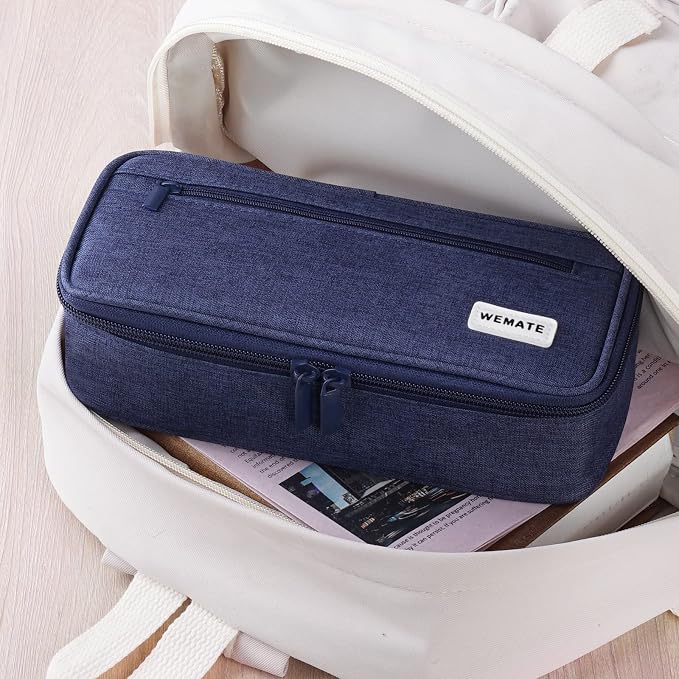 WEMATE Pencil Case, Large Storage Organizer, Makeup Bag, Teacher Must - have, Big Pencil Pouch, Marker Case for College