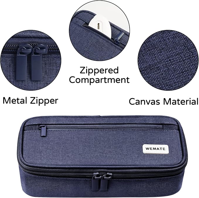 WEMATE Pencil Case, Large Storage Organizer, Makeup Bag, Teacher Must - have, Big Pencil Pouch, Marker Case for College