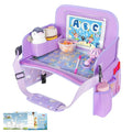 MENZOKE Kids Travel Tray for Toddler Car Seat, Toddler Gift for Girl Activities with Dry Erase Board & iPad Holder Stand, Road Trip Essentials Accessories Lap Tray for Girl as Birthday Gift, Purple