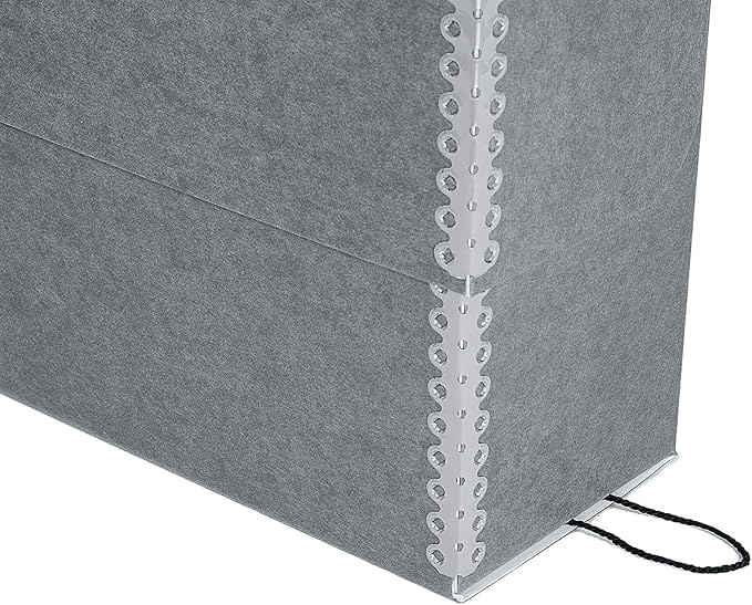 Lineco Archival Document Storage Box, Gray, 15.5" x 10.5" x 5" | Legal-Sized, Metal Edge, Acid-Free Boxboard Case, Organize Files, Prints, Photos