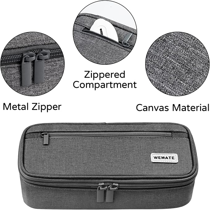 WEMATE Pencil Case, Large Storage Organizer, Makeup Bag, Teacher Must - have, Big Pencil Pouch, Marker Case for College